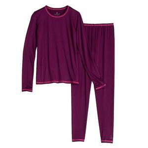 Cuddl Duds Warm Layers 2pc Base Layer Set NEW Comfort Stretch Purple XS 4/5